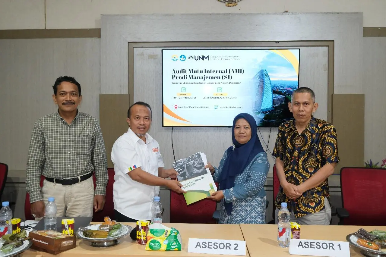 Prodi Manajemen UNM Terima Kunjungan Asesor Audit Mutu Internal, Tegaskan Komitmen Peningkatan Standar Akademik