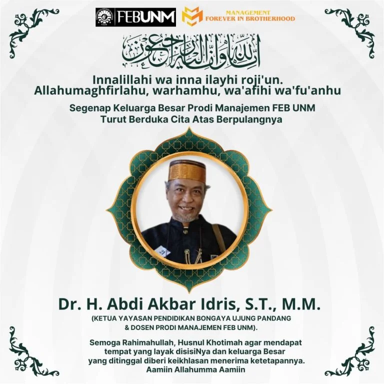 Selamat Jalan Dr. Abdi Akbar, S.T., M.M. Dosen Yang Inspiratif